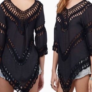 Black Crochet Top